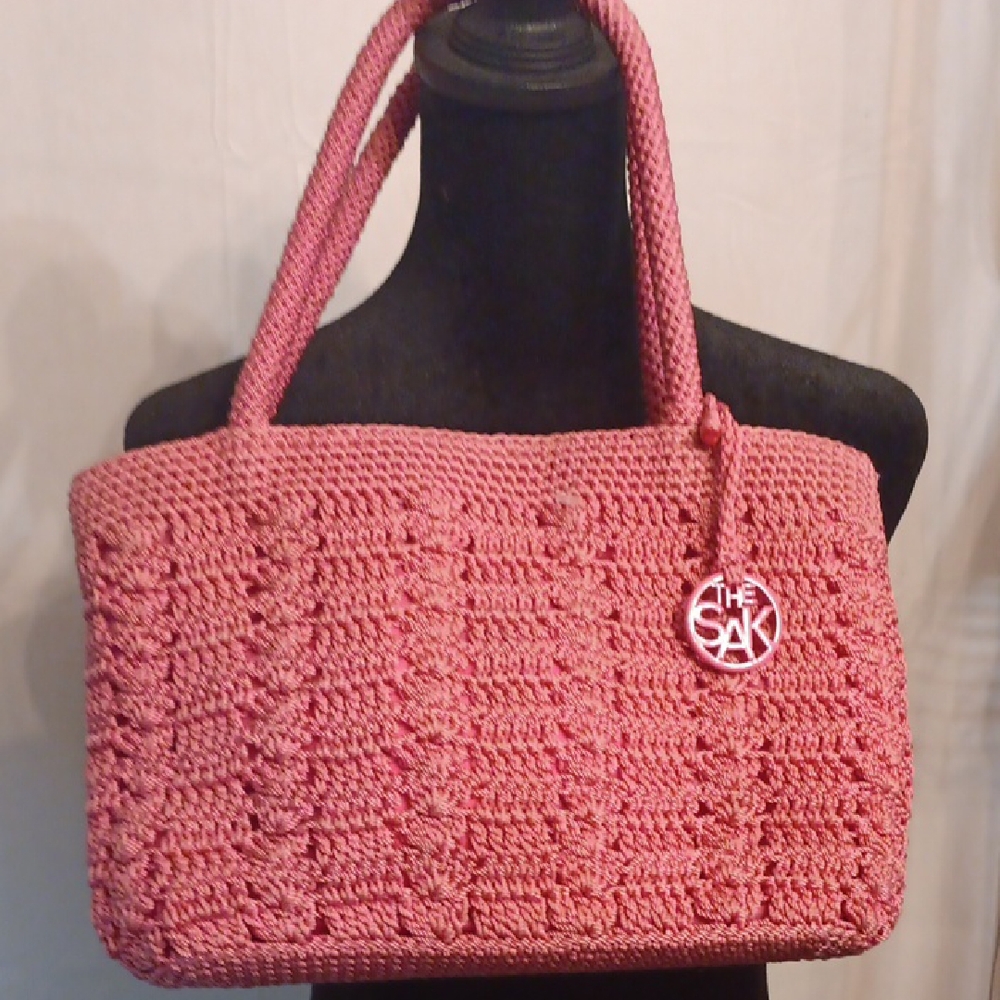 The Sak Pink Crochet Tote Bag